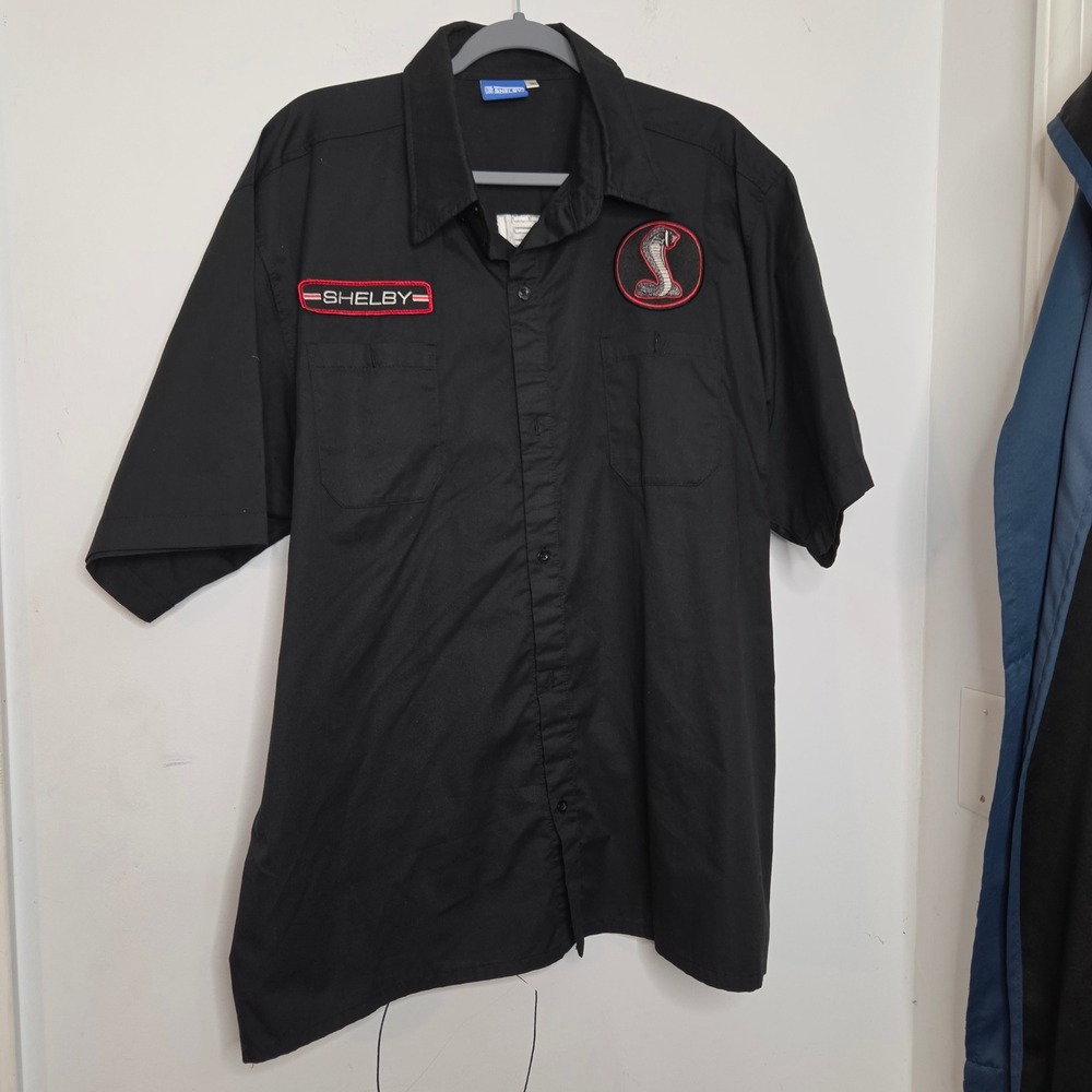 Shelby Official Apparel Men 2XL Black Cobra Mechanic Racing Shirt Carroll Shelby